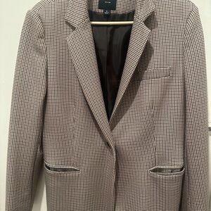 Women's Houndstooth Blazer - Black and White